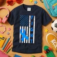 Fight Diabetes Awareness USA Flag Kids T-Shirt thumb 3