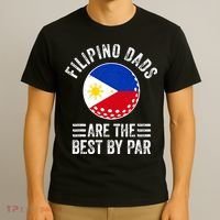Filipino Dads Are The Best By Par Philippines Flag Golf Dad T-Shirt thumb 3