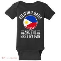Filipino Dads Are The Best By Par Philippines Flag Golf Dad Baby Bodysuit thumb 0