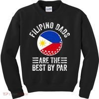 Filipino Dads Are The Best By Par Philippines Flag Golf Dad Kids Sweatshirt thumb 0