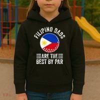 Filipino Dads Are The Best By Par Philippines Flag Golf Dad Kids Hoodie thumb 3
