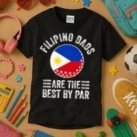 Filipino Dads Are The Best By Par Philippines Flag Golf Dad Kids T-Shirt thumb 3