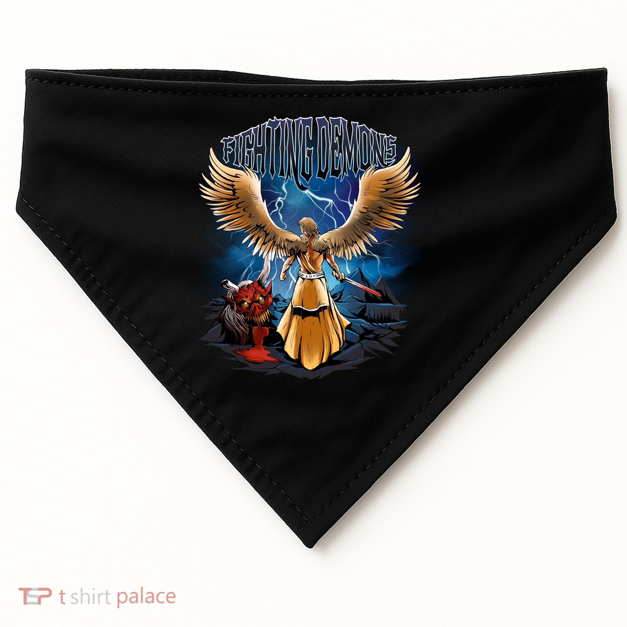 Fighting Demons Angel In Action USA-Made Doggie Bandana