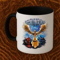 Fighting Demons Angel In Action Coffee Mug thumb 2