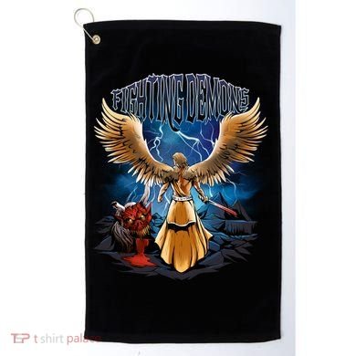 Fighting Demons Angel In Action Golf Towel