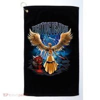 Fighting Demons Angel In Action Golf Towel thumb 0