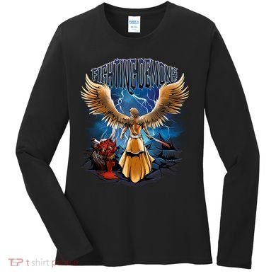 Fighting Demons Angel In Action Women's Long Sleeve Shirt