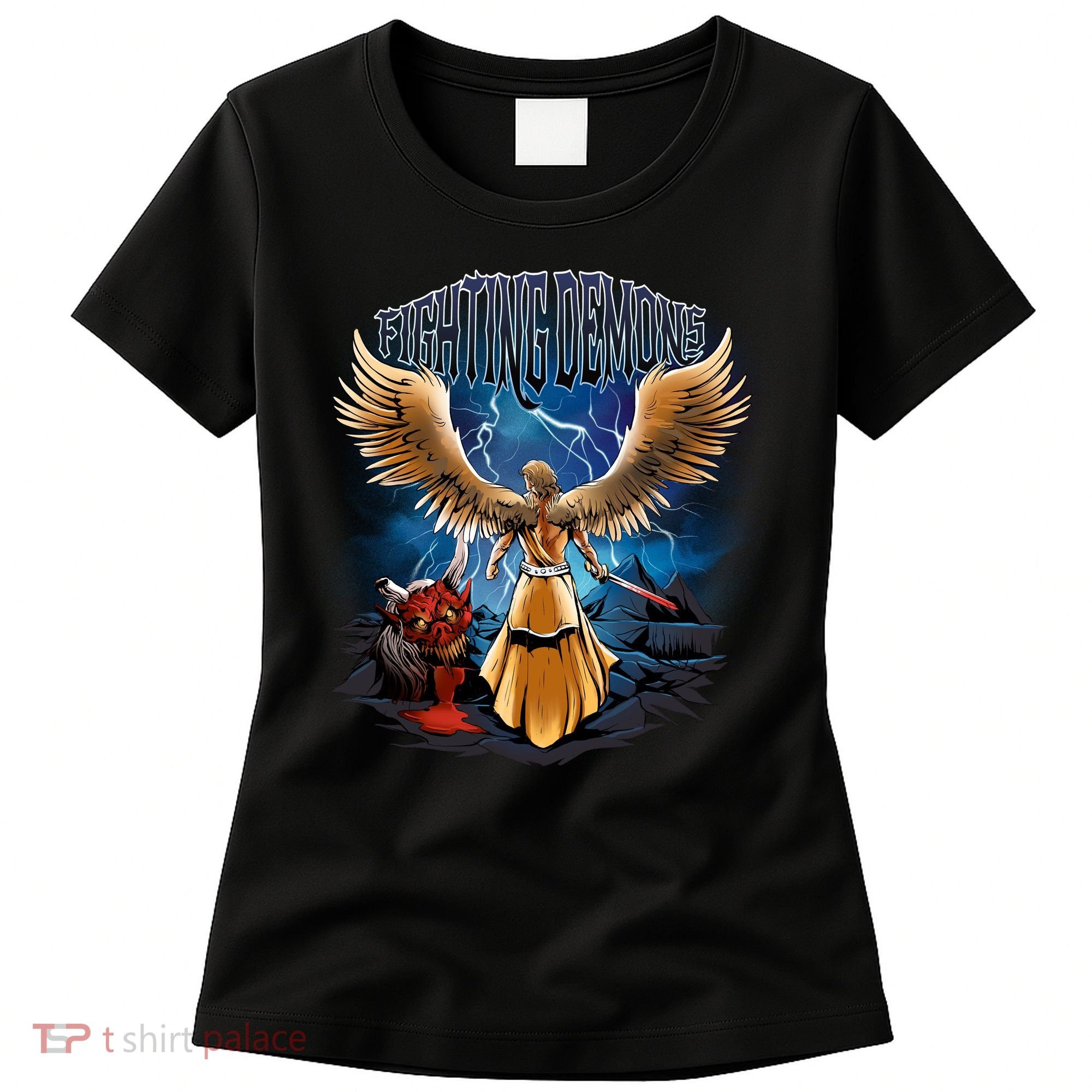 Fighting Demons Angel In Action Women's T-Shirt