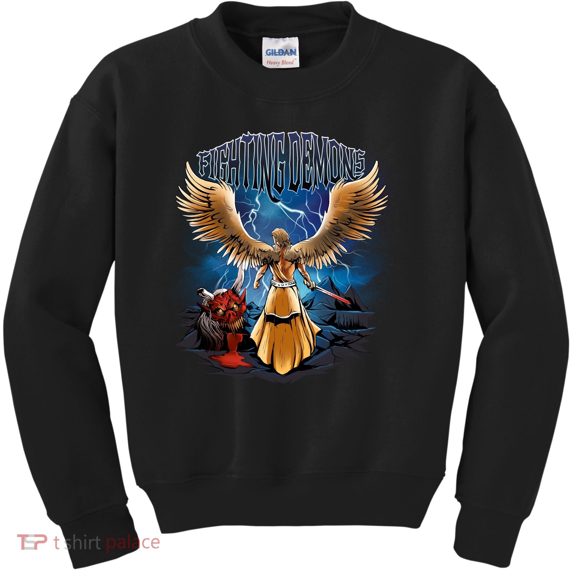 Fighting Demons Angel In Action Kids Sweatshirt