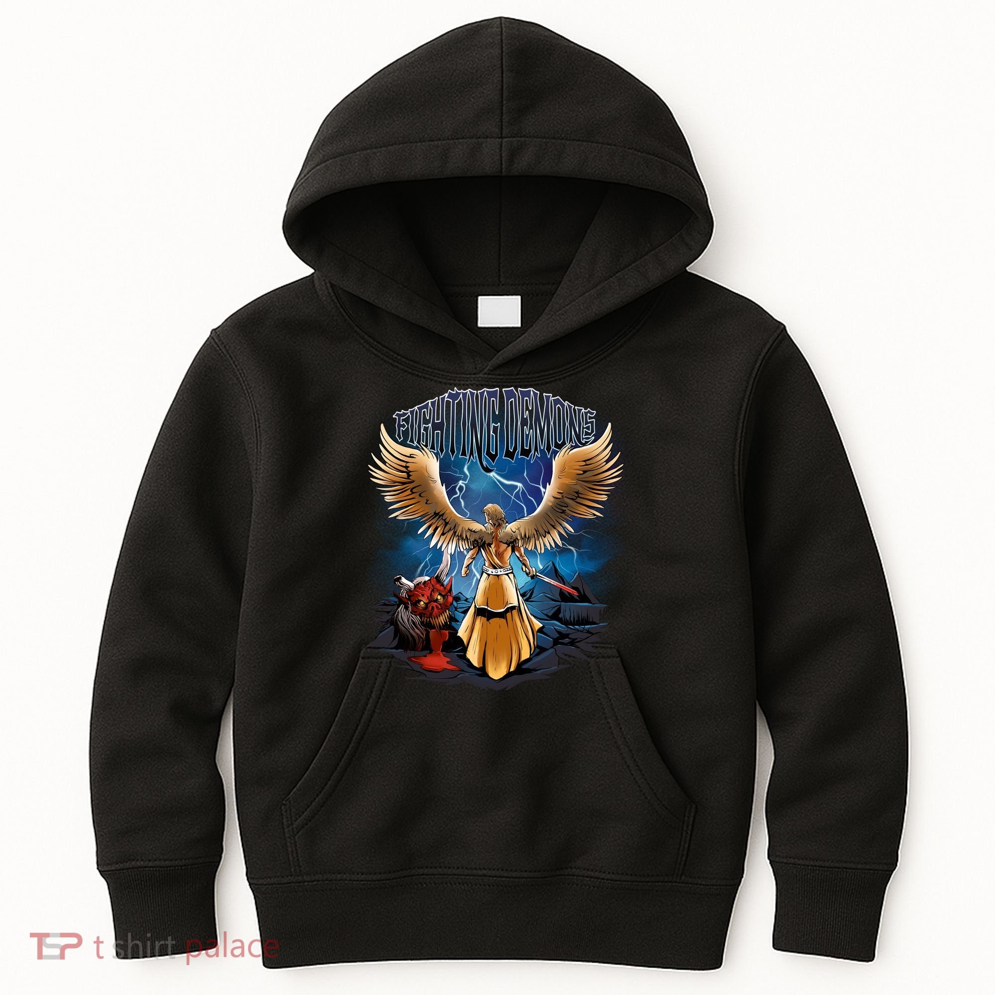 Fighting Demons Angel In Action Kids Hoodie