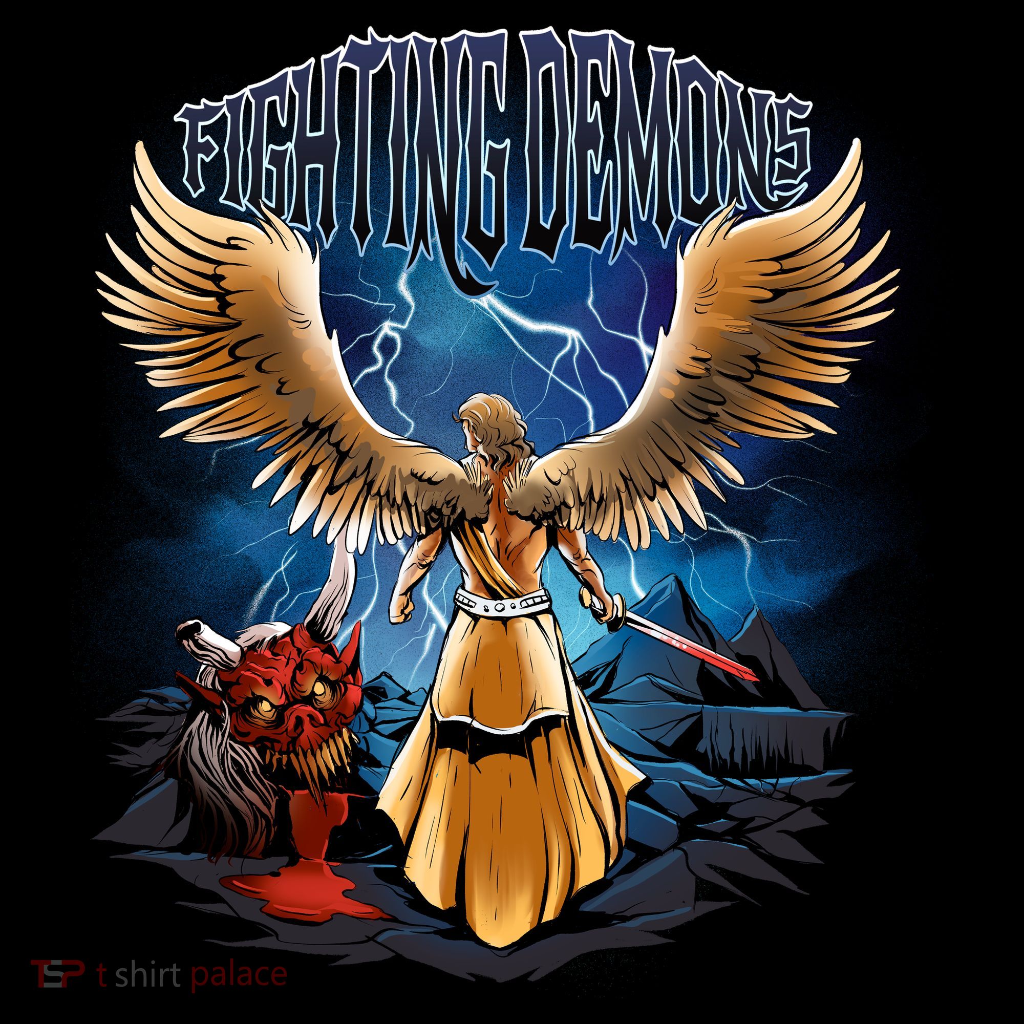 Fighting Demons Angel In Action Kids T-Shirt