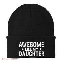 Funny Dad Awesome Like My Daughter Daddy FatherS Day Beanie thumb 0