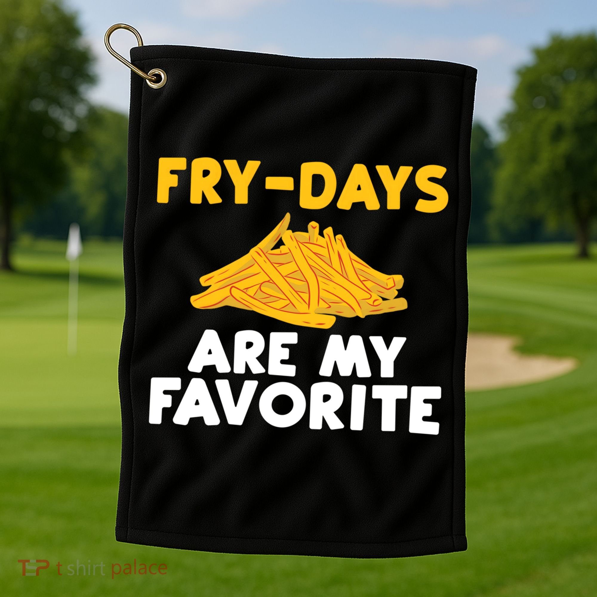 Fry Days Are My Favorite Funny French Fries Gift Golf Towel