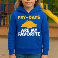 Fry Days Are My Favorite Funny French Fries Gift Kids Hoodie thumb 3