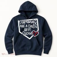 Funny Diamonds Are A Girls Best Friend Baseball Softball Mom Hoodie thumb 0