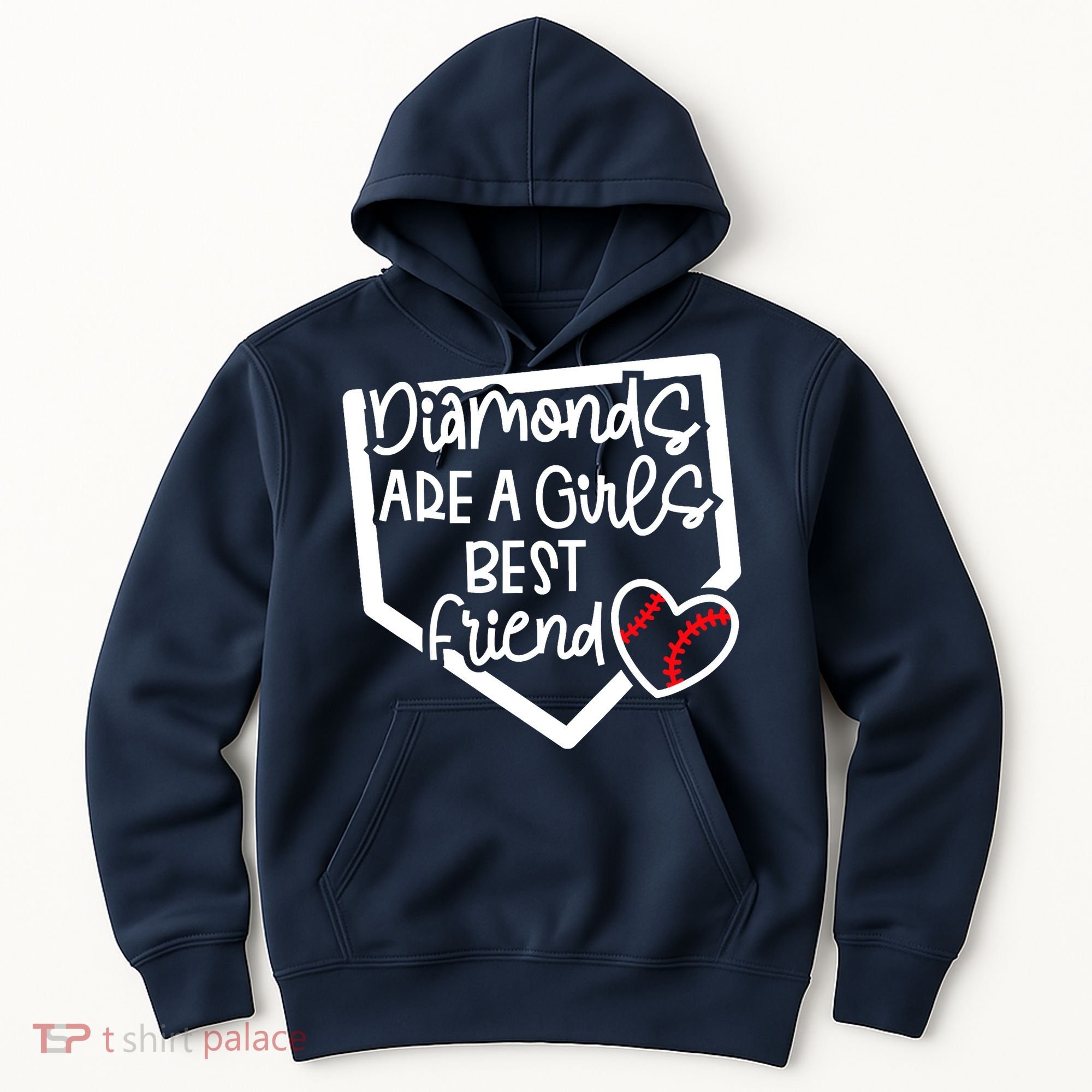 Funny Diamonds Are A Girls Best Friend Baseball Softball Mom Hoodie