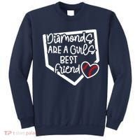 Funny Diamonds Are A Girls Best Friend Baseball Softball Mom Sweatshirt thumb 0