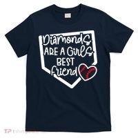 Funny Diamonds Are A Girls Best Friend Baseball Softball Mom T-Shirt thumb 0