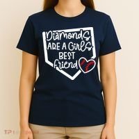 Funny Diamonds Are A Girls Best Friend Baseball Softball Mom T-Shirt thumb 4