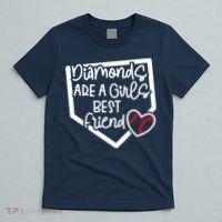 Funny Diamonds Are A Girls Best Friend Baseball Softball Mom T-Shirt thumb 5