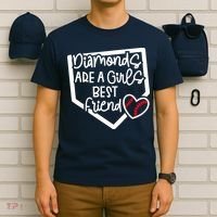 Funny Diamonds Are A Girls Best Friend Baseball Softball Mom T-Shirt thumb 6