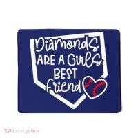 Funny Diamonds Are A Girls Best Friend Baseball Softball Mom Mousepad thumb 0