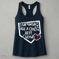 Funny Diamonds Are A Girls Best Friend Baseball Softball Mom Women's Tank Top thumb 3