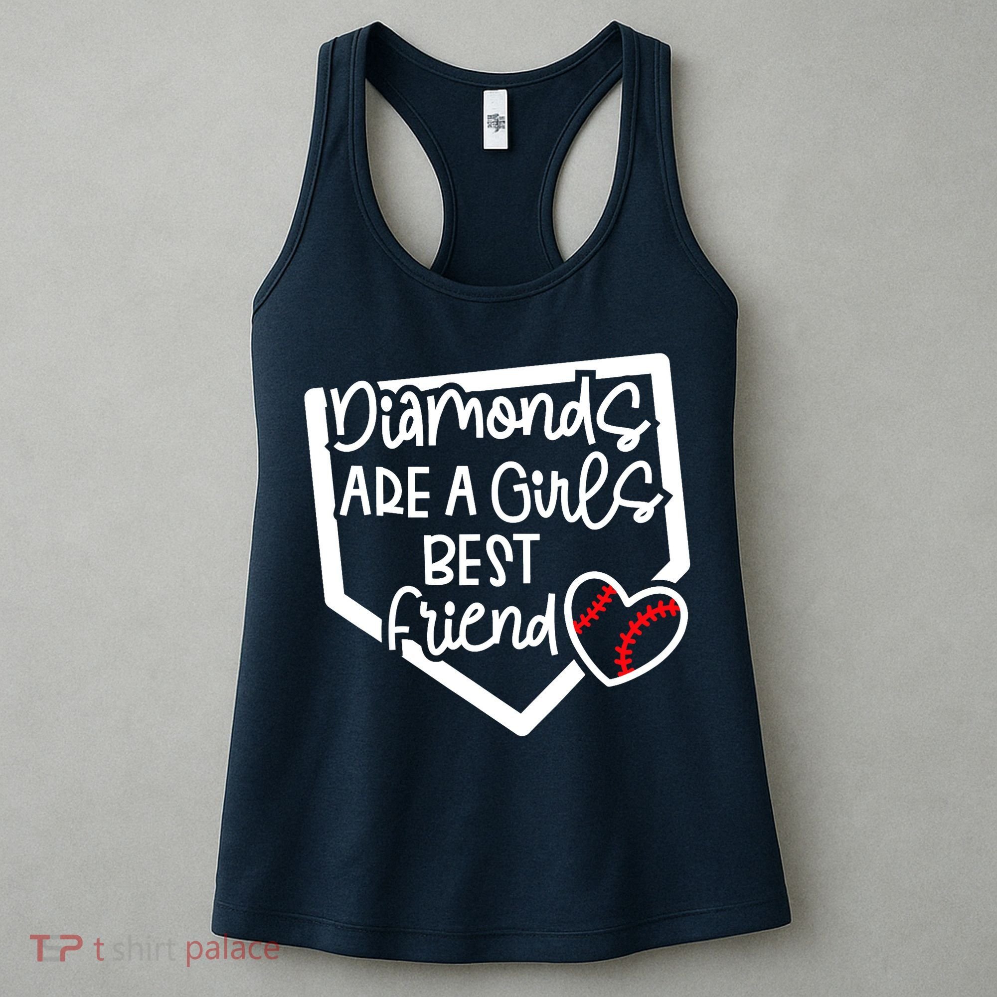 Funny Diamonds Are A Girls Best Friend Baseball Softball Mom Women's Tank Top