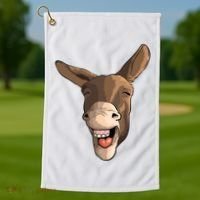 Funny Donkey Art For Donkey Lover Farm Animal Golf Towel thumb 1