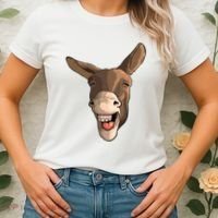 Funny Donkey Art For Donkey Lover Farm Animal Women's T-Shirt thumb 2