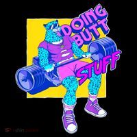 Funny Doing Butt Stuff Workout Bodybuilding Fitness Gym Coaster thumb 2