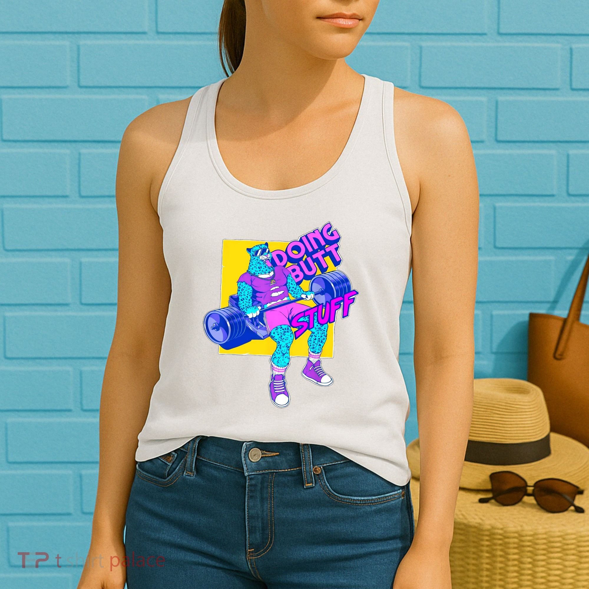 Funny Doing Butt Stuff Workout Bodybuilding Fitness Gym Women's Tank Top