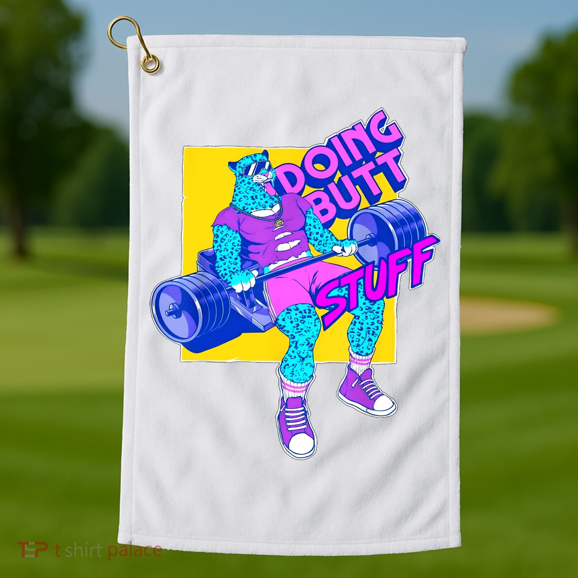 Funny Doing Butt Stuff Workout Bodybuilding Fitness Gym Golf Towel