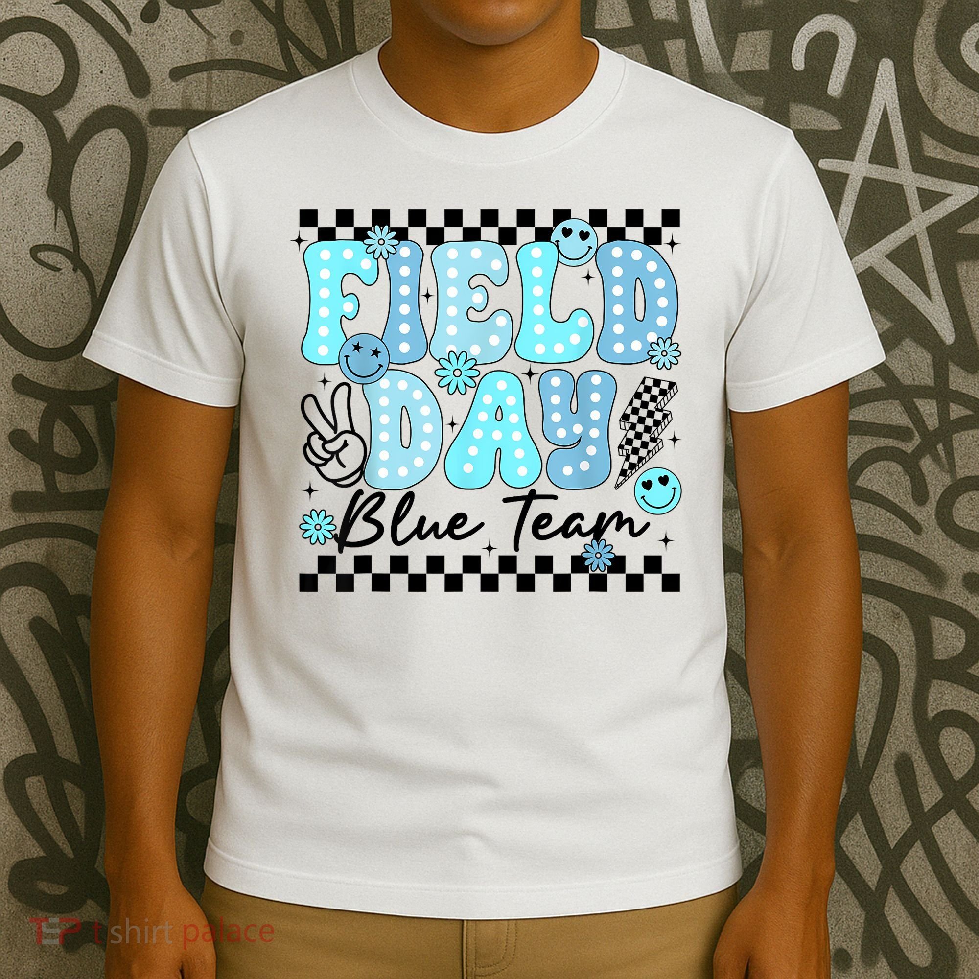 Field Day Blue Team Color Field Trip Team Game Competition T-Shirt