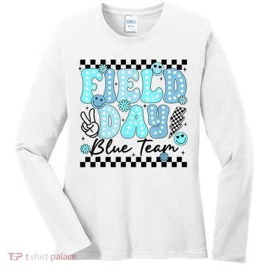 Field Day Blue Team Color Field Trip Team Game Competition Women's Long Sleeve Shirt