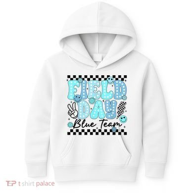 Field Day Blue Team Color Field Trip Team Game Competition Kids Hoodie