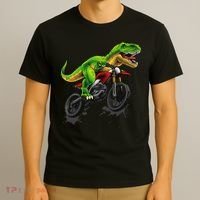 Funny Dirt Bike For Dinosaur Motorcycle Riding T-Shirt thumb 3