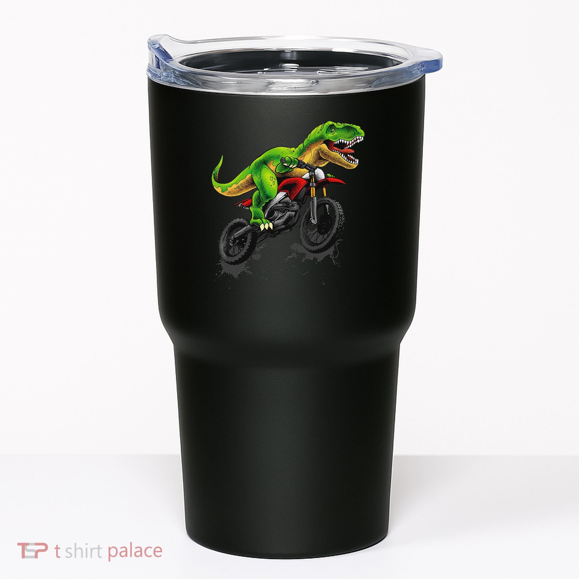 Funny Dirt Bike For Dinosaur Motorcycle Riding Tumbler