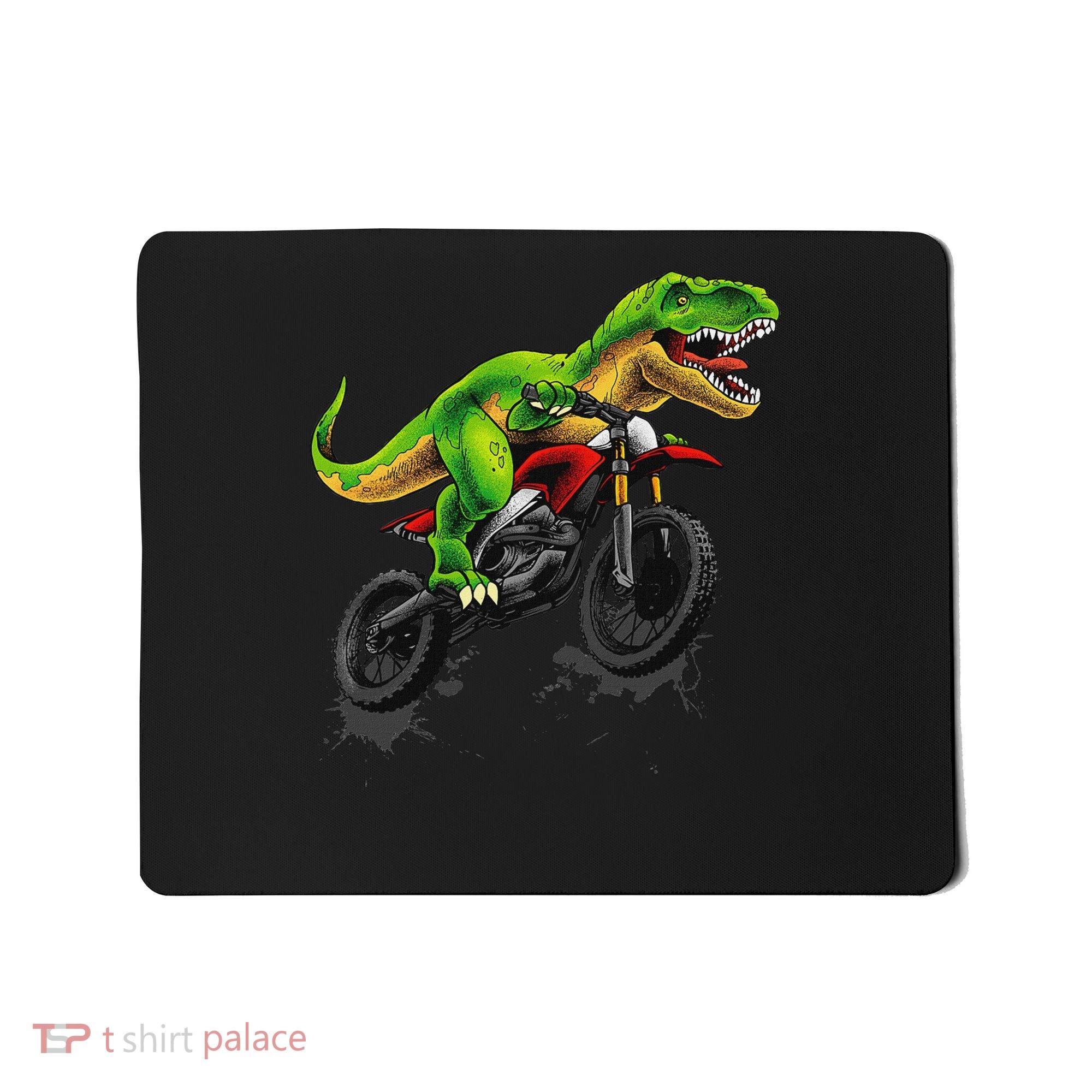 Funny Dirt Bike For Dinosaur Motorcycle Riding Mousepad