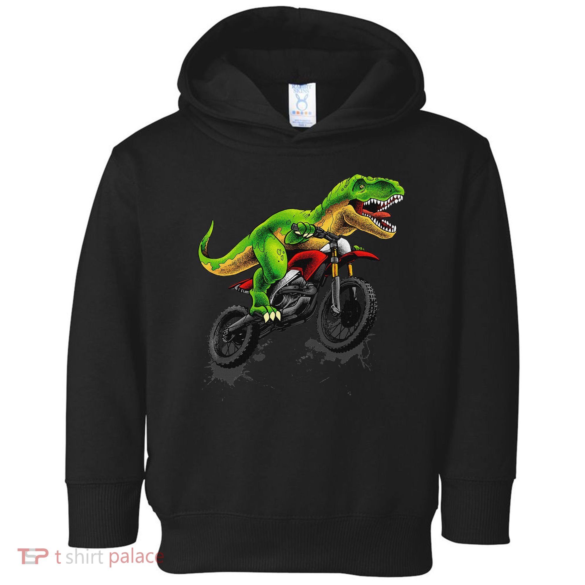 Funny Dirt Bike For Dinosaur Motorcycle Riding Toddler Hoodie