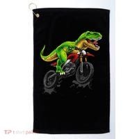 Funny Dirt Bike For Dinosaur Motorcycle Riding Golf Towel thumb 0