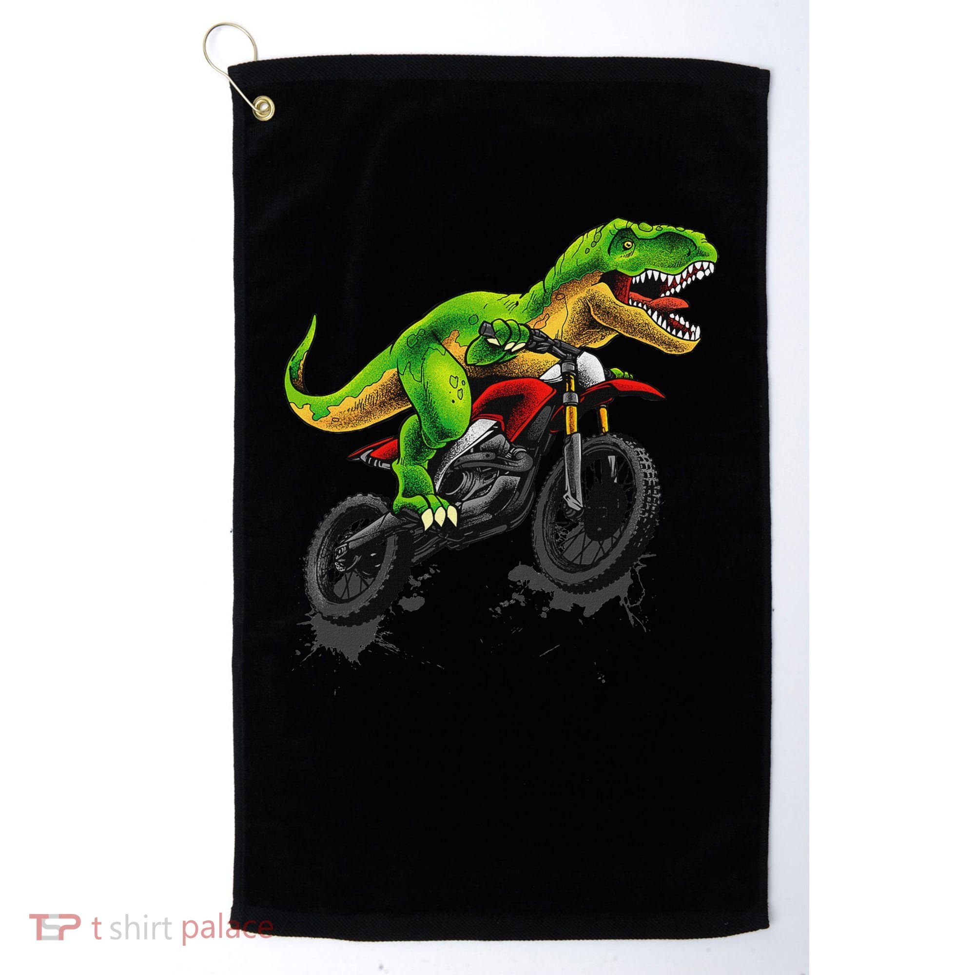 Funny Dirt Bike For Dinosaur Motorcycle Riding Golf Towel