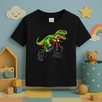 Funny Dirt Bike For Dinosaur Motorcycle Riding Toddler T-Shirt thumb 3