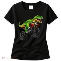 Funny Dirt Bike For Dinosaur Motorcycle Riding Women's T-Shirt thumb 0