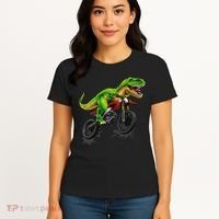 Funny Dirt Bike For Dinosaur Motorcycle Riding Women's T-Shirt thumb 4