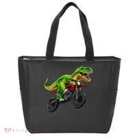 Funny Dirt Bike For Dinosaur Motorcycle Riding Tote Bag thumb 0