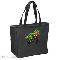 Funny Dirt Bike For Dinosaur Motorcycle Riding Tote Bag thumb 2