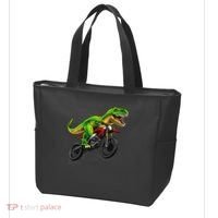 Funny Dirt Bike For Dinosaur Motorcycle Riding Tote Bag thumb 3