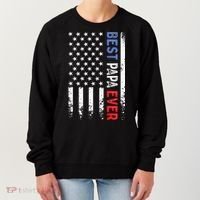 Father's Day Best Papa Ever With US American Flag Women's Sweatshirt thumb 0