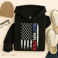 Father's Day Best Papa Ever With US American Flag Hoodie thumb 4